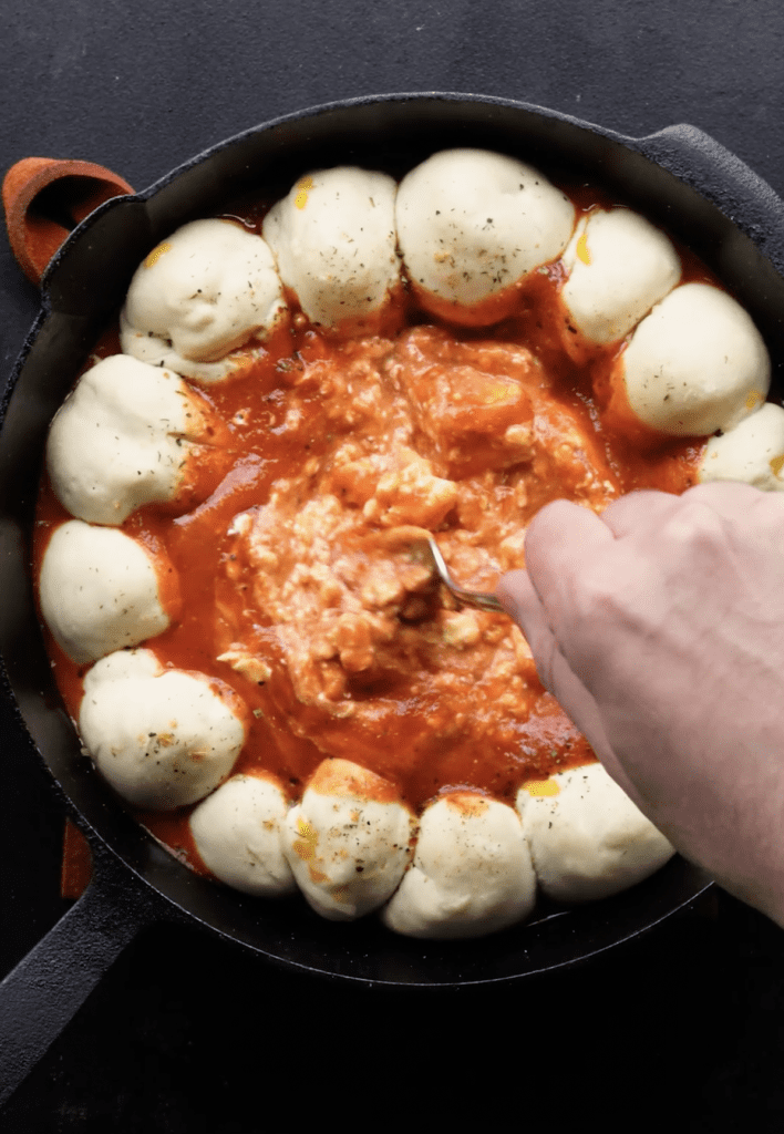 Mixing Pizza Dip