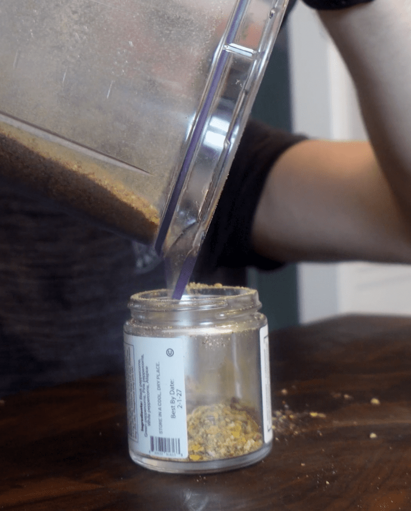 Pouring into jar